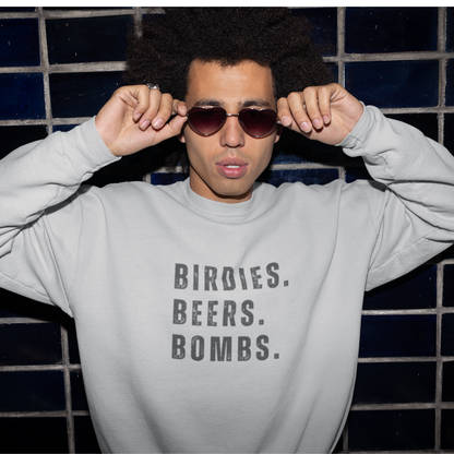 Birdies. Beers. Bombs. Crewneck